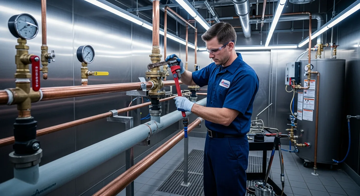 Commercial plumbing service at a Phoenix business