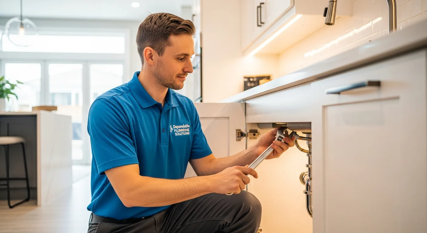 Plumber installing a new toilet in a Phoenix home bathroom