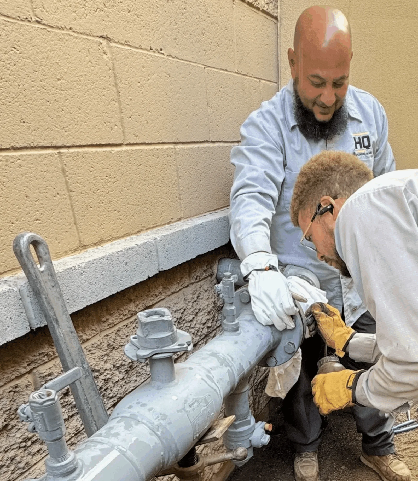 Plumber repairing a gas line in Phoenix